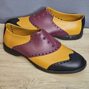 BIION Oxford Wingtips Spikeless Golf Shoes  Mens 7  | Womens 9 Colorblock Rubber
